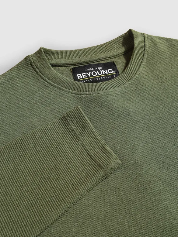 Dark Olive Recycled Ottoman Oversized T-shirt