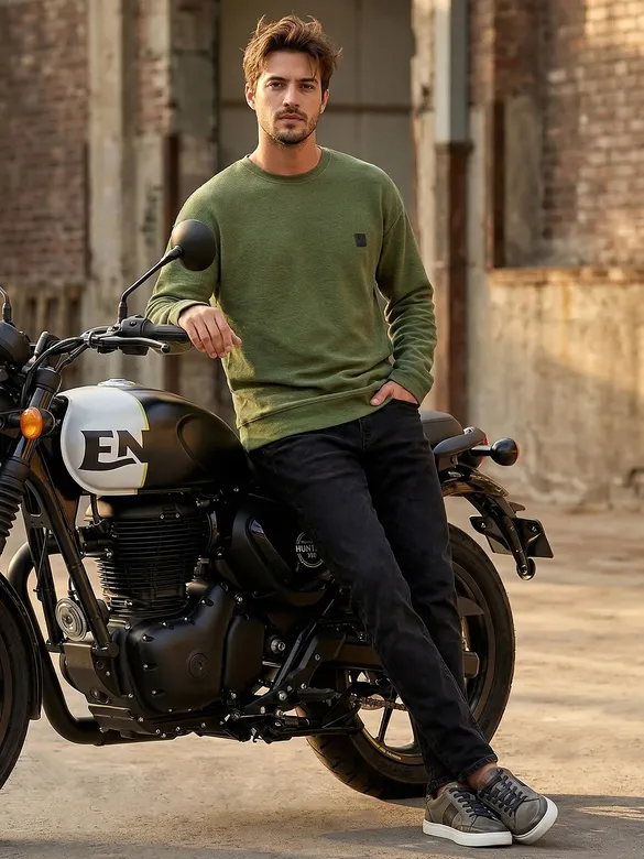 Dark Olive Recycled Ottoman Oversized T-shirt