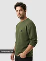 Dark Olive Recycled Ottoman Oversized T-shirt
