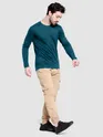 Plain Teal Blue Full Sleeves T-shirt