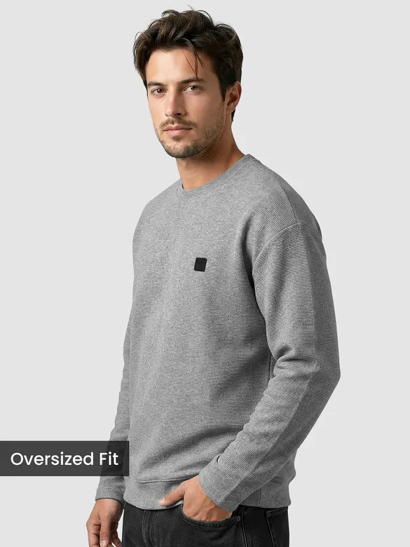 Melange Grey Recycled Ottoman Oversized T-shirt