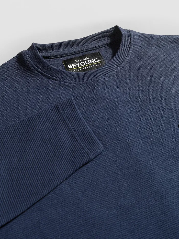 Navy Recycled Ottoman Oversized T-shirt