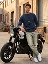 Navy Recycled Ottoman Oversized T-shirt