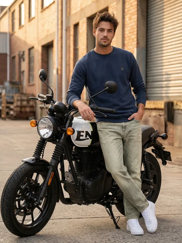 Navy Recycled Ottoman Oversized T-shirt