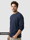 Navy Recycled Ottoman Oversized T-shirt