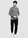 Plain Space Grey Full Sleeves T-shirt