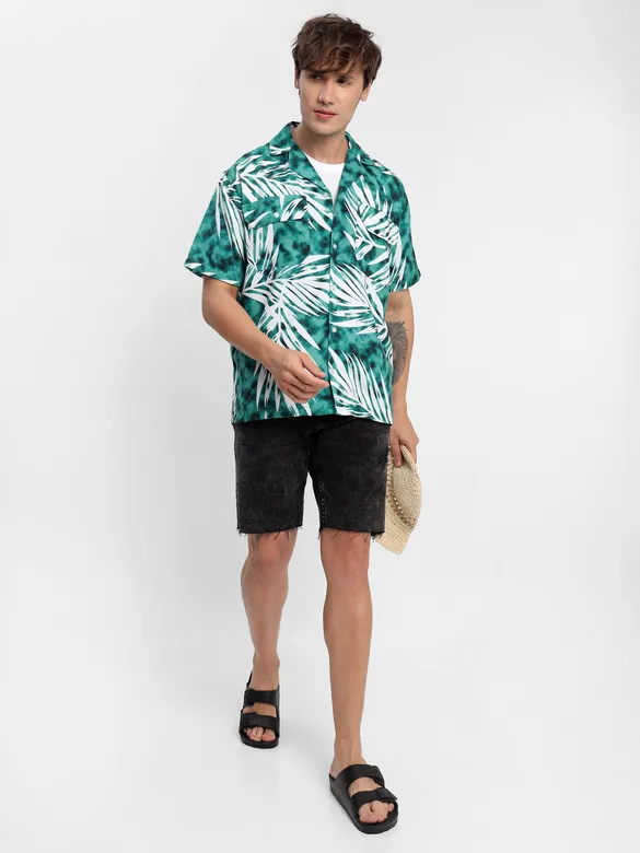 Green Palm Hawaiian Shirt
