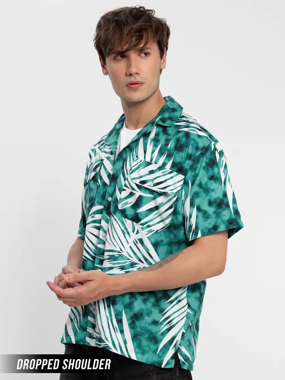Green Palm Hawaiian Shirt