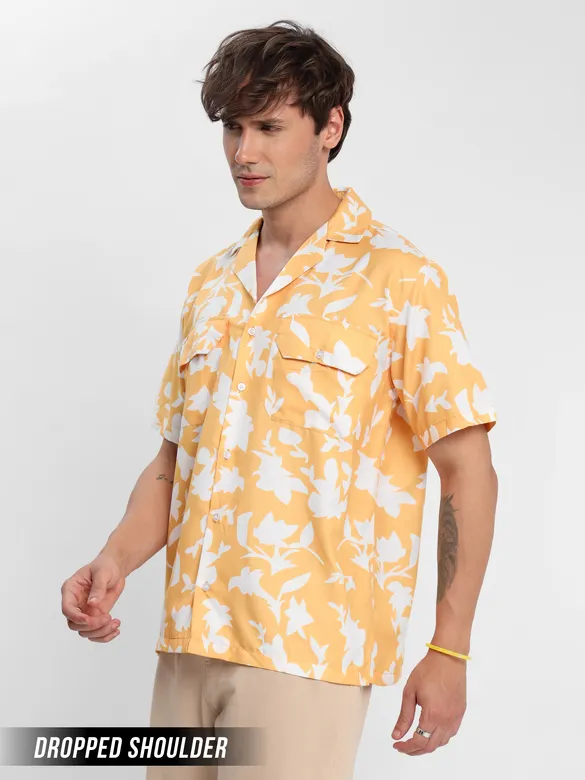 Yellow Patterned Hawaiian Shirt