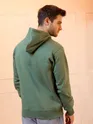 Olive Green Printed Hoodie for Men