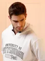 White Printed Hoodie for Men