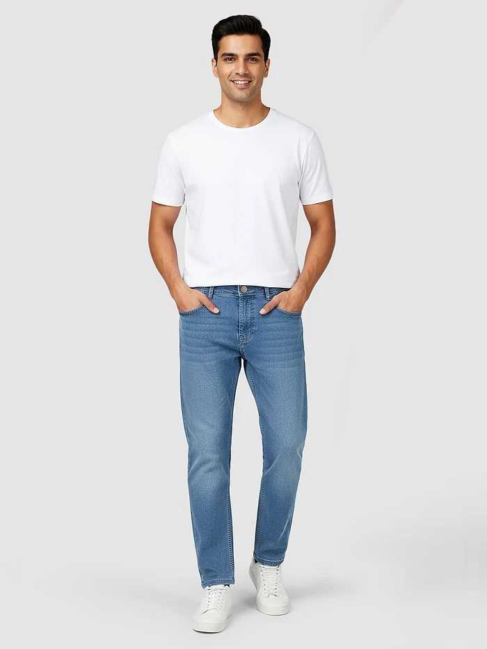 Sky Blue Regular Fit Jeans