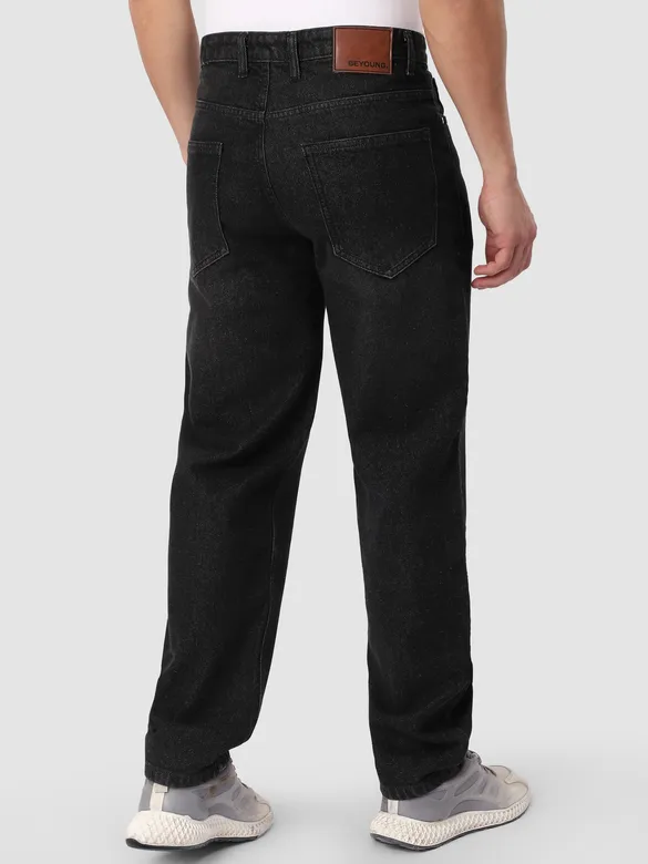 Black Distressed Baggy Fit Jeans
