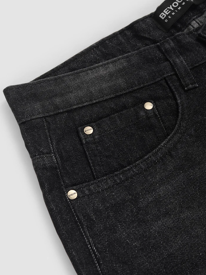 Black Distressed Baggy Fit Jeans