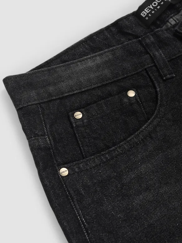 Black Distressed Baggy Fit Jeans