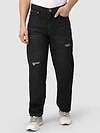 Black Distressed Baggy Fit Jeans