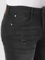 Black Distressed Regular Fit Jeans