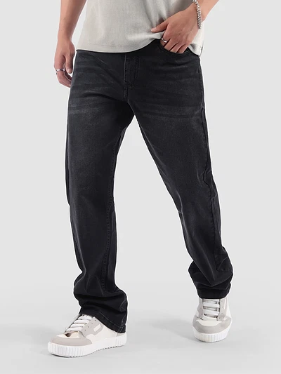 Black Whisker Bootcut Jeans