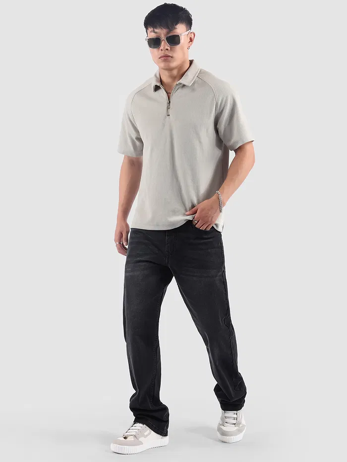 Black Whisker Bootcut Jeans