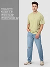 Light Blue Distressed Baggy Fit Jeans