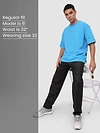Black Cut and Sew Baggy Fit Jeans