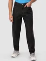 Black Cut and Sew Baggy Fit Jeans