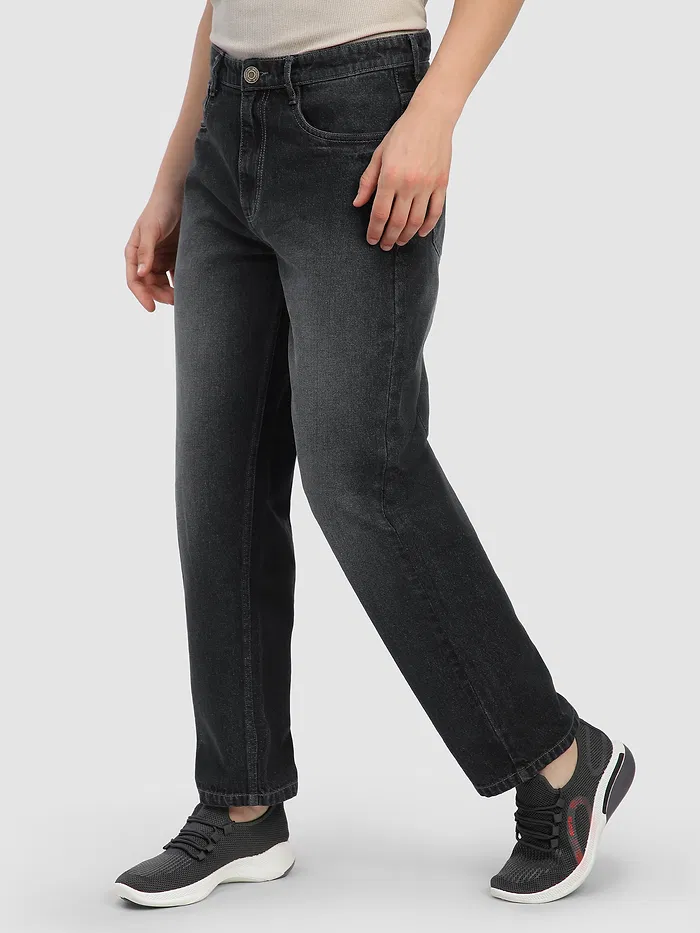 Black Faded Baggy Fit Jeans