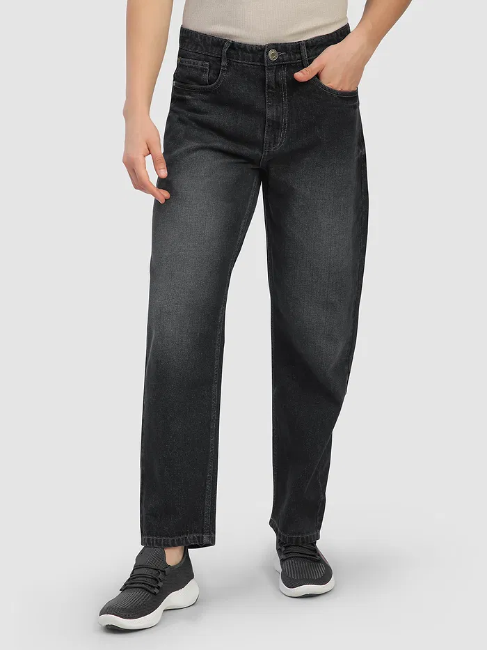 Black Faded Baggy Fit Jeans