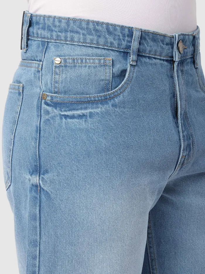 Light Blue Faded Baggy Fit Jeans