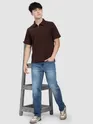 Soft Blue Raw Regular Fit Jeans