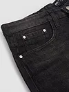 Black Whisker Baggy Fit Jeans