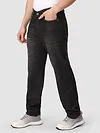 Black Whisker Baggy Fit Jeans