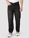 Black Whisker Baggy Fit Jeans