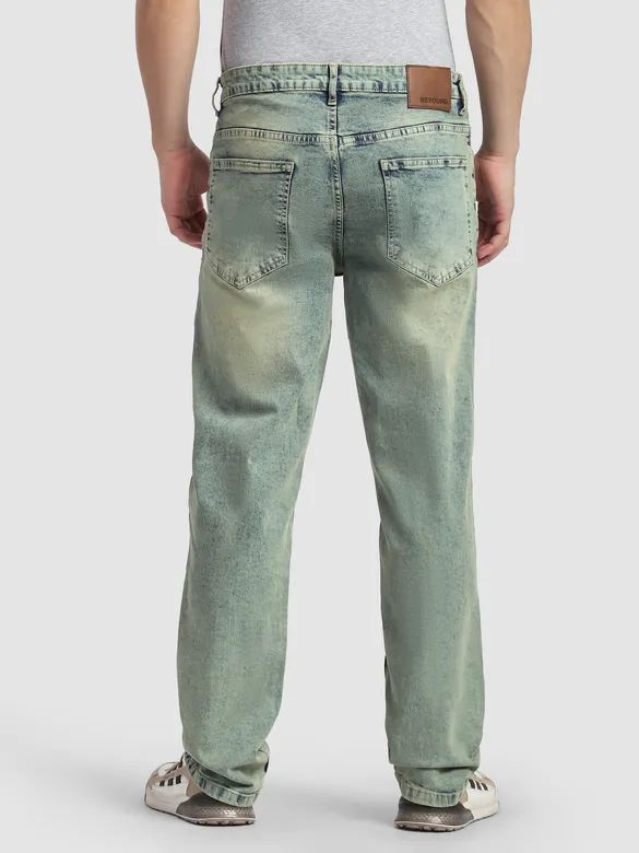 Blue Green Tinted Regular Fit Jeans