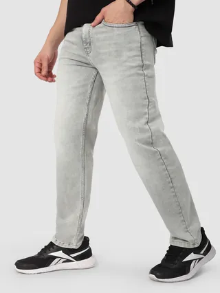 Light Grey Whisker Regular Fit Jeans