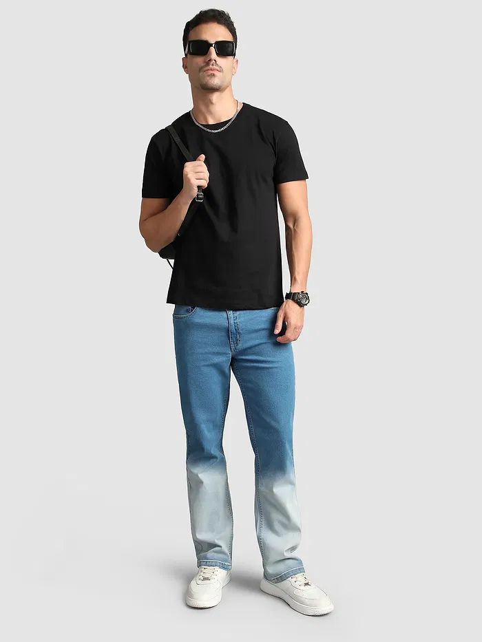 Mid Blue Ombre Bootcut Jeans
