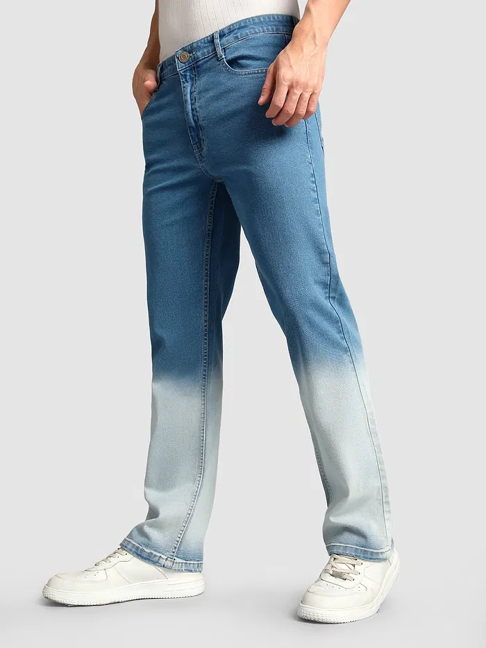 Mid Blue Ombre Bootcut Jeans