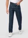 Navy Blue Cut and Sew Baggy Fit Jeans