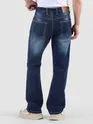 Dark Blue Saddle Stitch Bootcut Jeans
