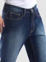 Dark Blue Saddle Stitch Bootcut Jeans