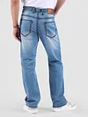 Soft Blue Saddle Stitch Bootcut Jeans