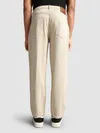 Beige Over Dyed Baggy Fit Jeans