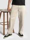 Beige Over Dyed Baggy Fit Jeans