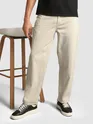 Beige Over Dyed Baggy Fit Jeans