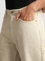 Beige Over Dyed Baggy Fit Jeans