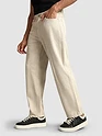 Beige Over Dyed Baggy Fit Jeans