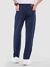 Indigo Blue Over Dyed Baggy Fit Jeans
