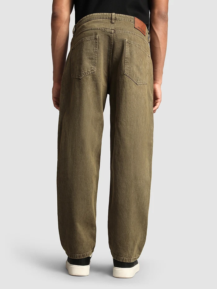 Tinted Brown Over Dyed Baggy Fit Jeans