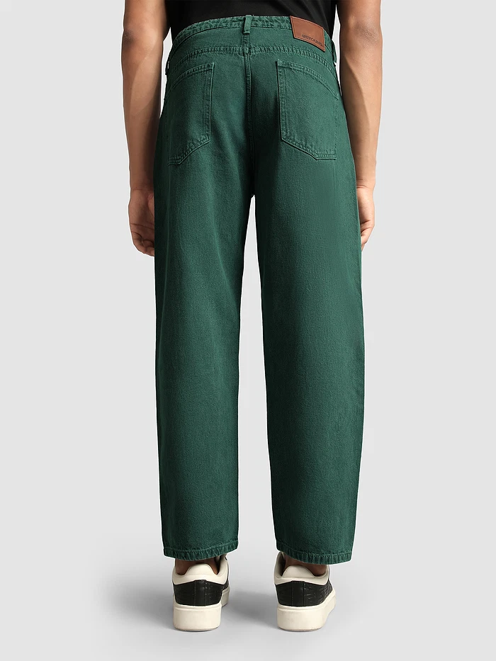 Tinted Green Over Dyed Baggy Fit Jeans