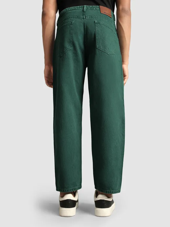 Tinted Green Over Dyed Baggy Fit Jeans